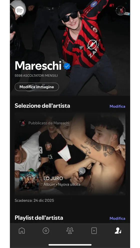 Profilo artista Mareschi su Spotify